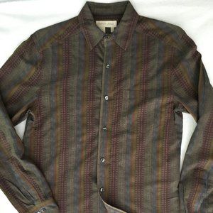 Territory Ahead Button Front Shirt, Size Small, Muted Multi-color Stripes